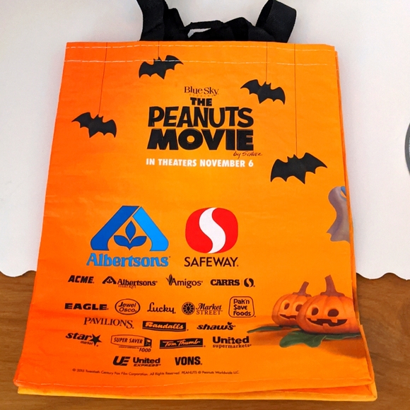 PEANUTS MOVIE Promo Trick-or-Treat Halloween Bag Snoopy Charlie Brown Shopping - Picture 3 of 3
